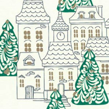 Village and Trees Italian Christmas Paper ~ Rossi Italy